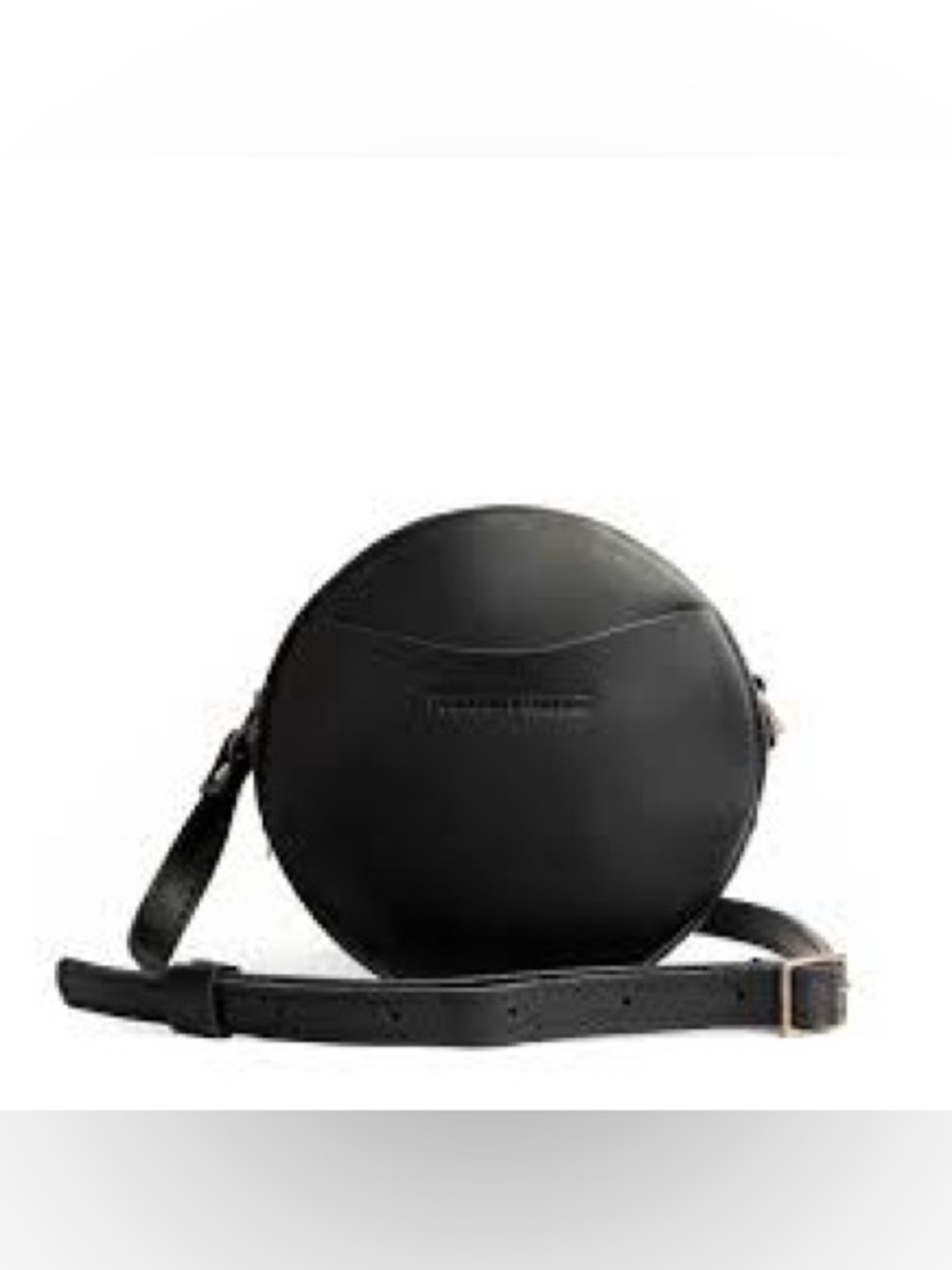 Portland Leather black circle crossbody bag small